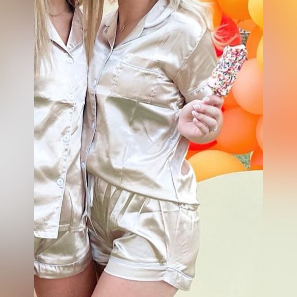 Champagne silk pajama set